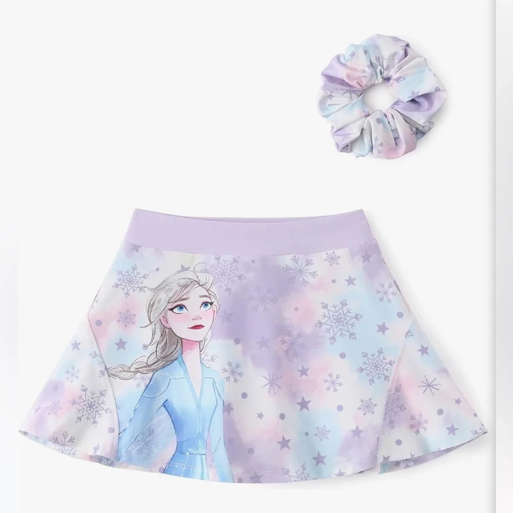 NWT Girls' Lavender Elsa Skirt and Scrunchie Set Frozen Design